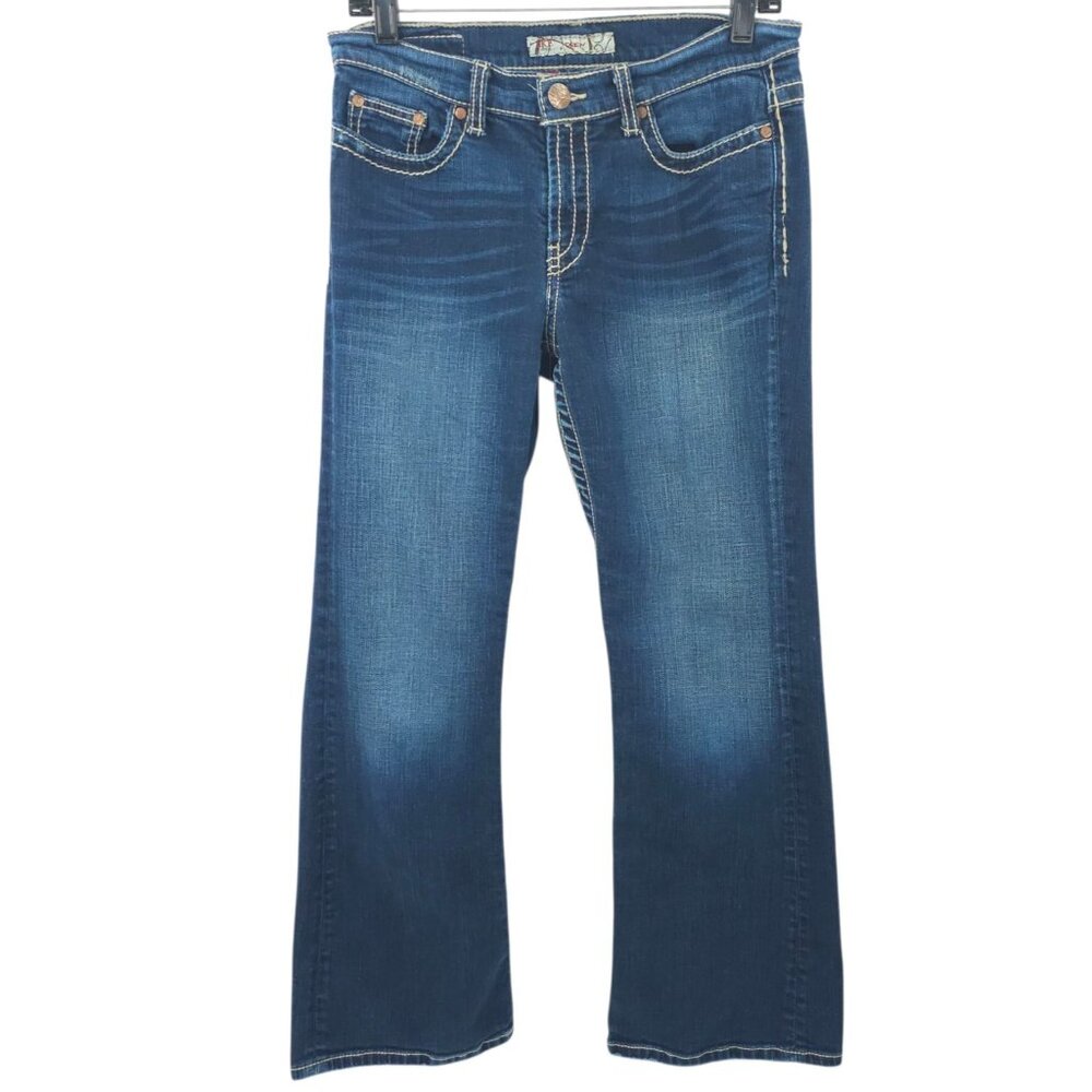 BKE Buckle Drew Boot Cut Jeans Womens Size 28 READ Distressed Mid Rise Denim